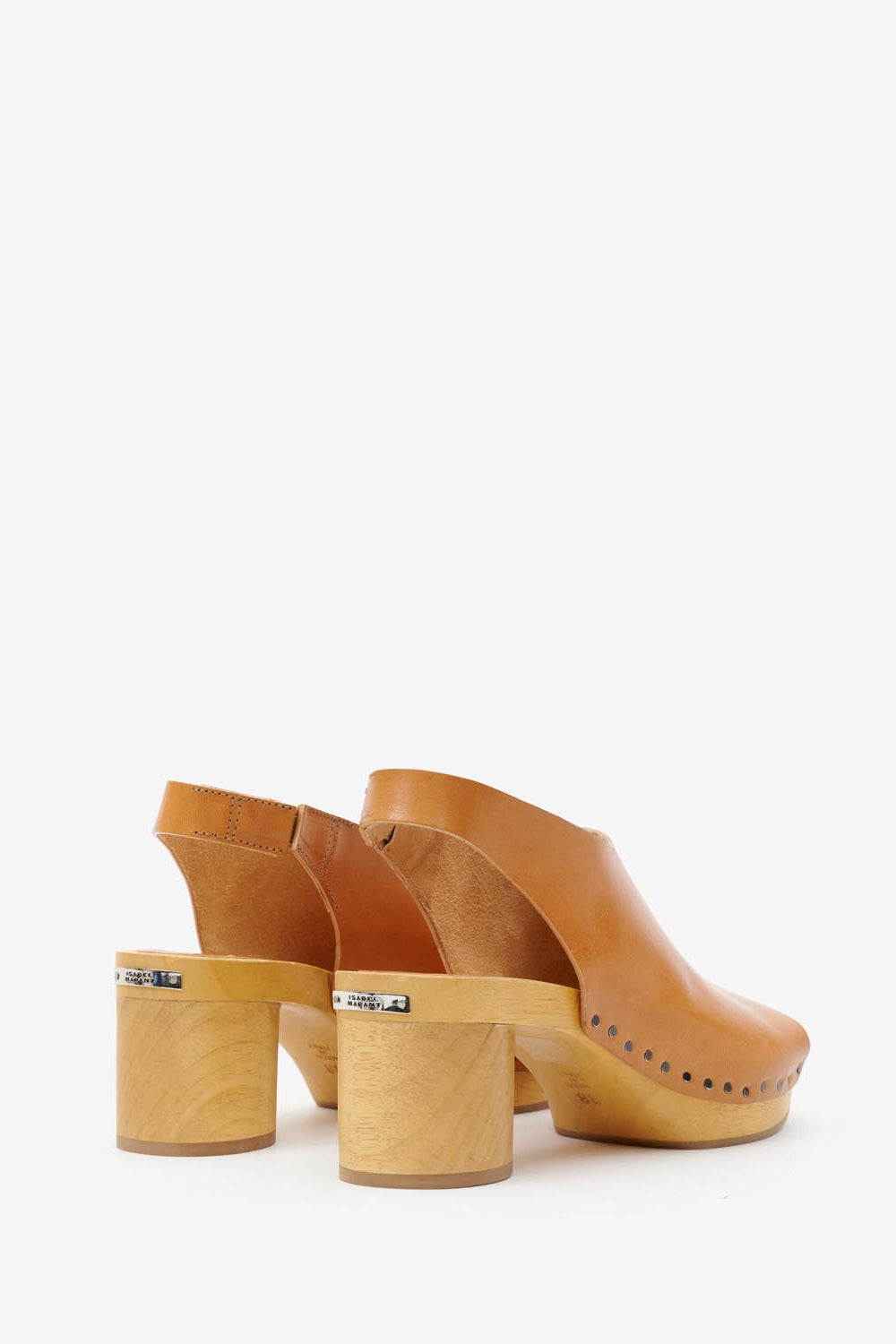 Zoccoli con tacco in pelle okya - Naturale - Woman - 2