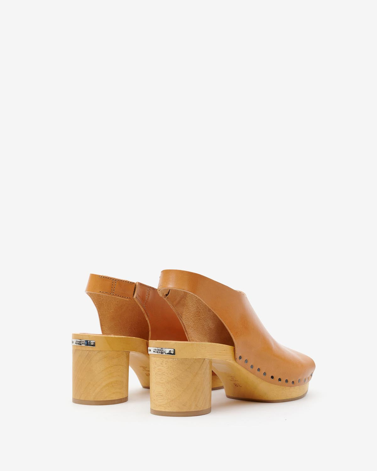 Zuecos de tacón de piel okya - Natural - Woman - 2