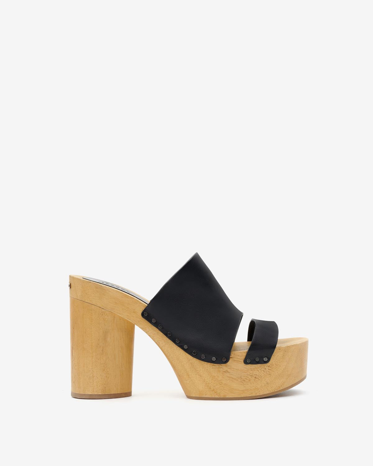 Sabots à talons hauts en cuir hyun - Noir - Woman - 1