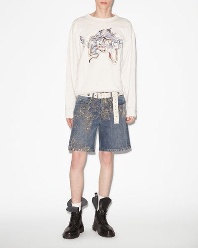 Mikoy jersey embroidered logo sweatshirt - Ecru - Man - 1