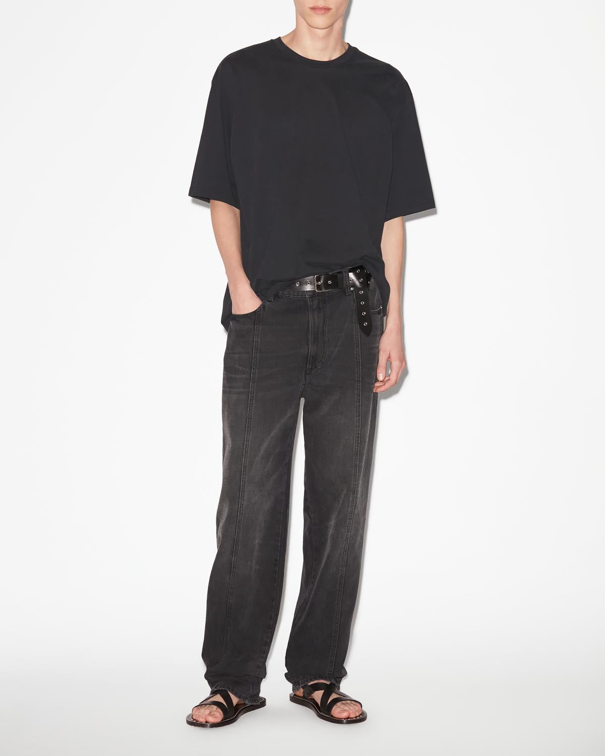 T-shirt in jersey con logo guizy - Black-white - Man - 1