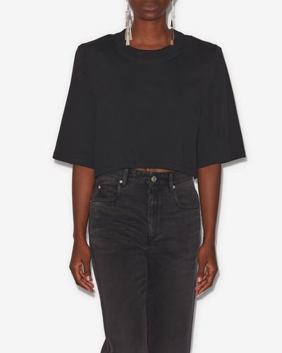 Zaely short cotton t-shirt - Black - Woman - 5