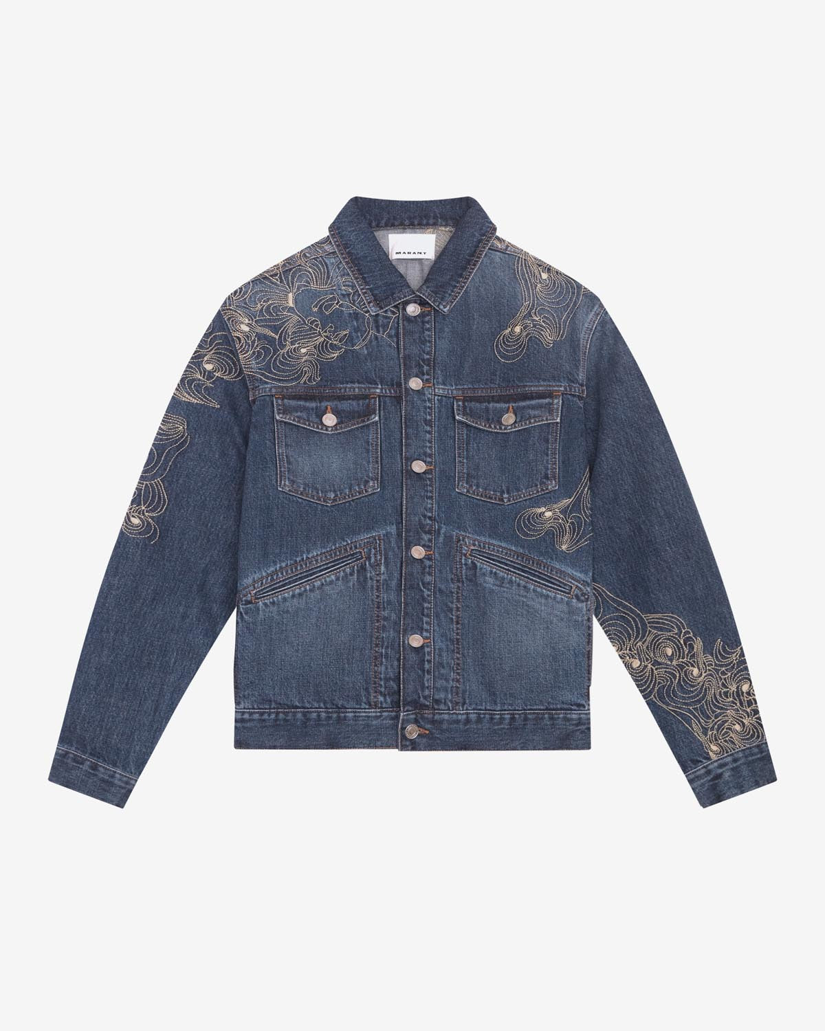 Veste en denim brodé jango - Bleu - Man - 5