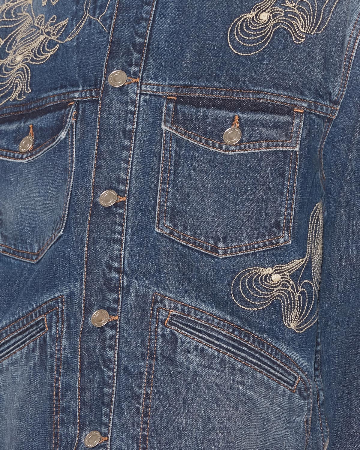 Veste en denim brodé jango - Bleu - Man - 2