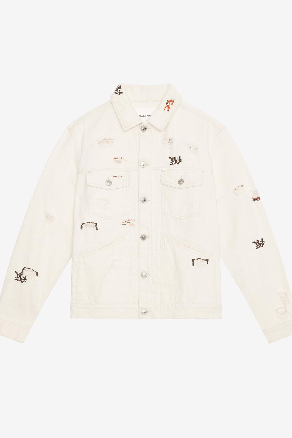 Veste en denim brodé jango - Écru - Man - 1