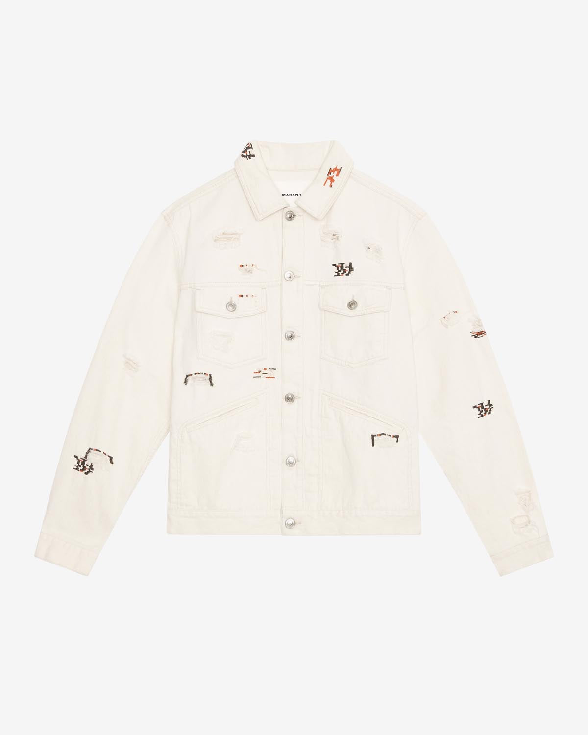 Bestickte jacke jango aus denim - Naturfarben - Man - 5