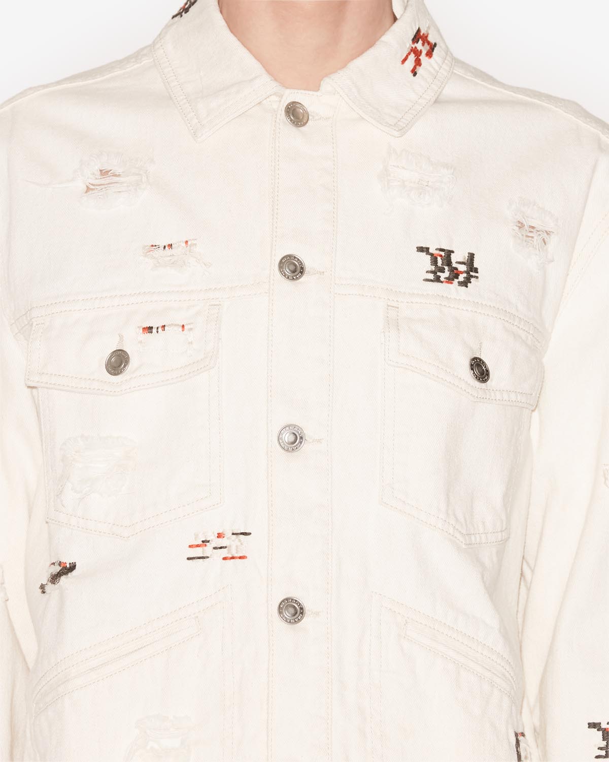 Bestickte jacke jango aus denim - Naturfarben - Man - 2