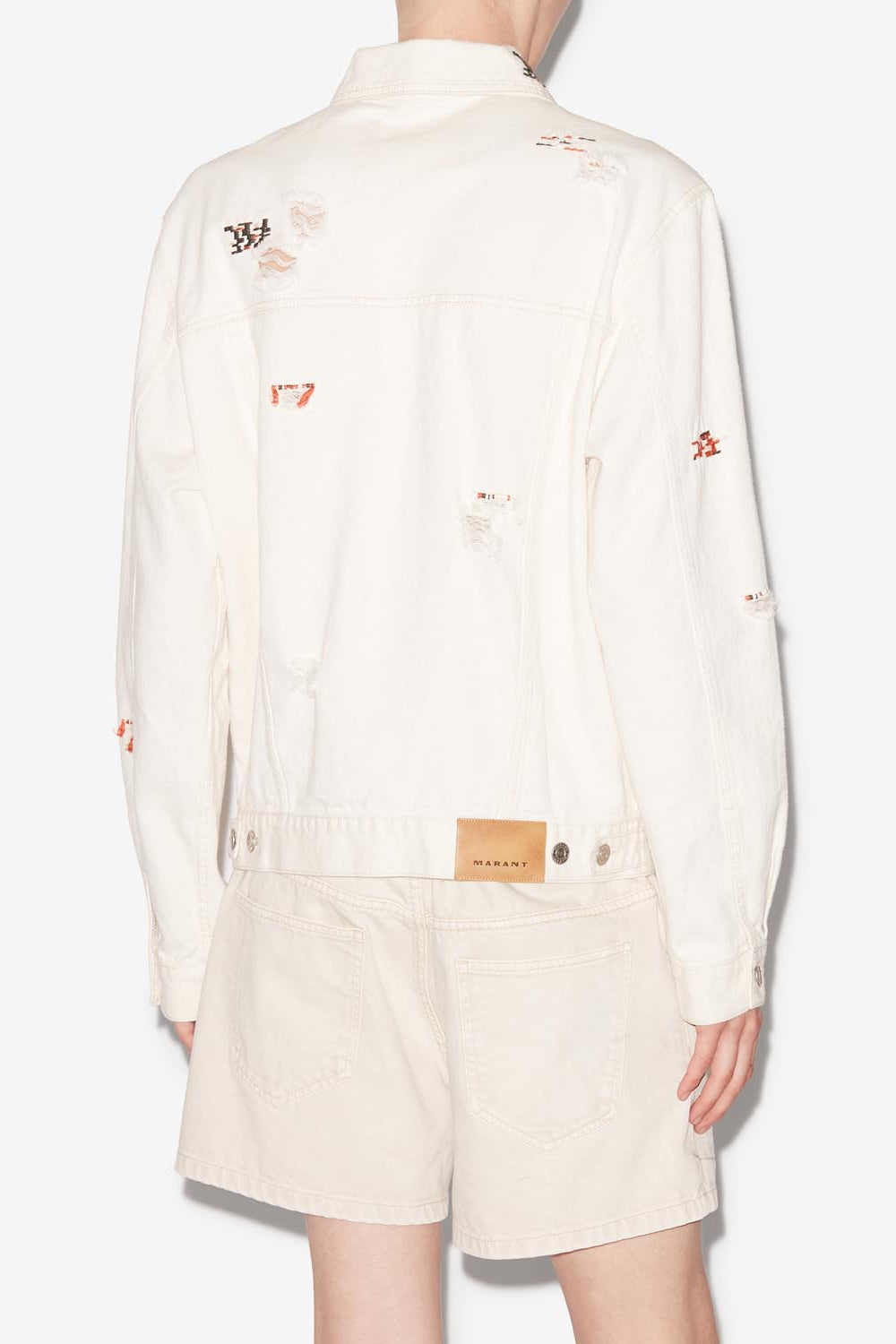 Veste en denim brodé jango - Écru - Man - 5