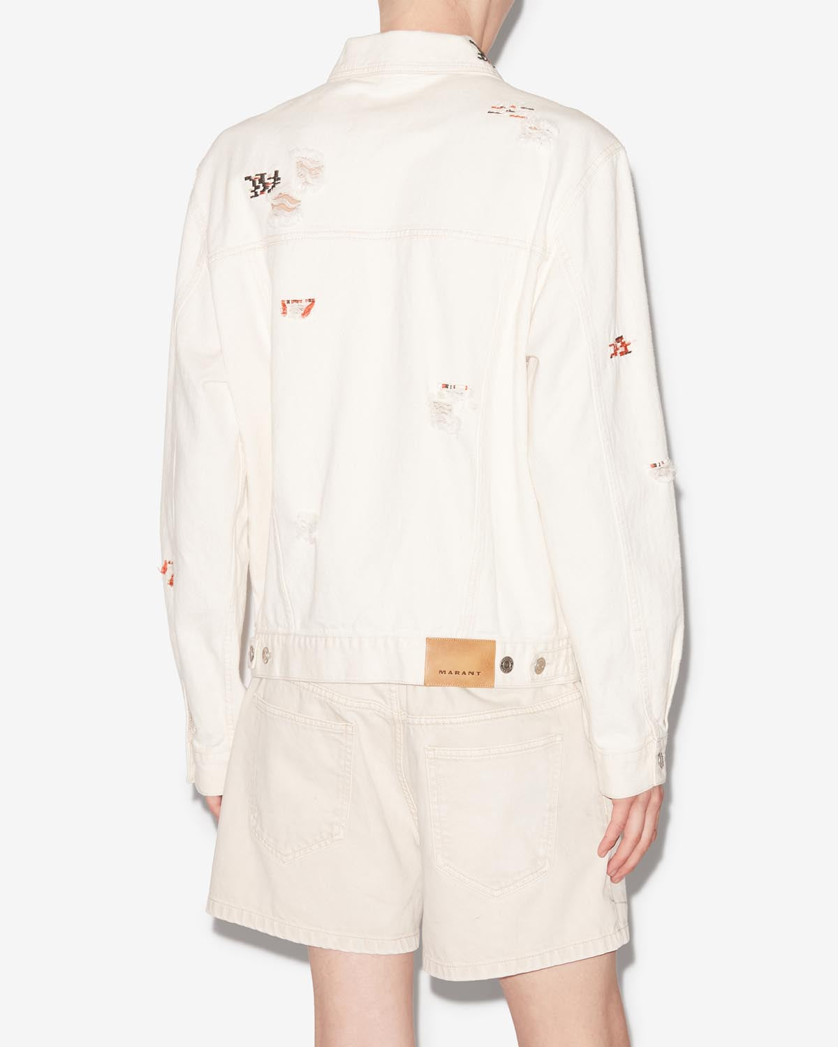 Bestickte jacke jango aus denim - Naturfarben - Man - 4