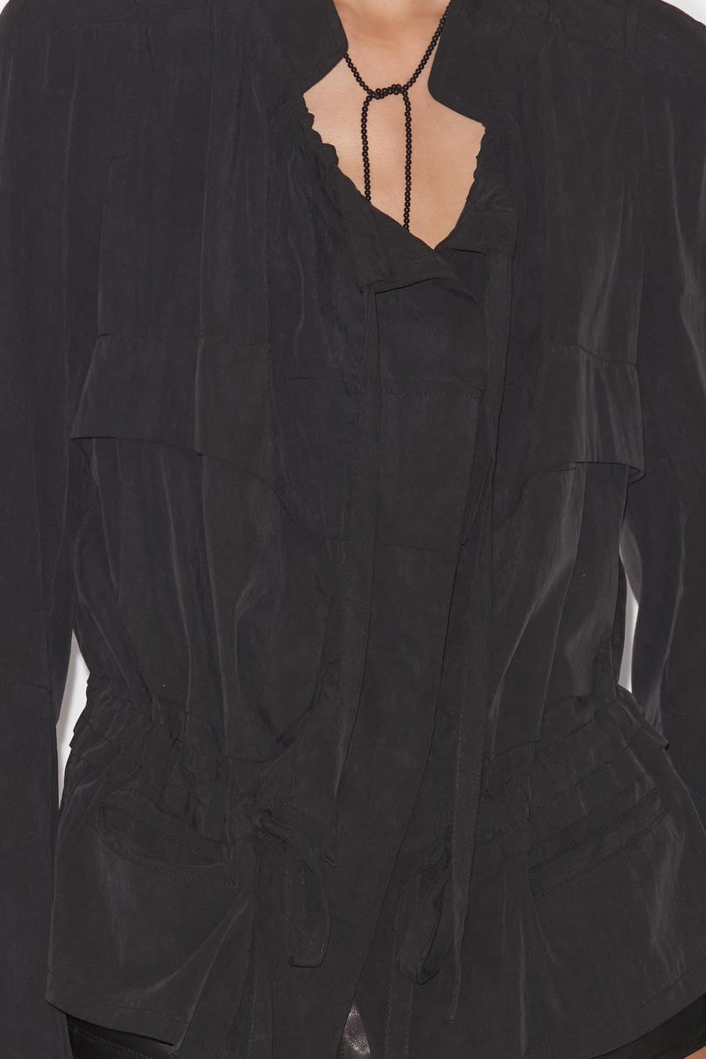 Nancy short flowing jacket - Black - Woman - 3