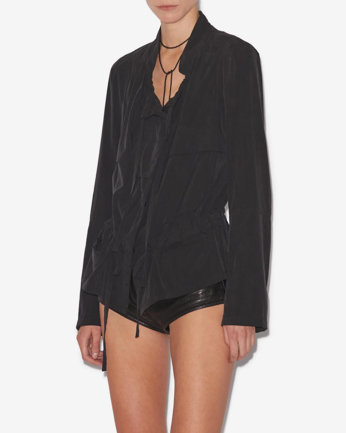 Nancy short flowing jacket - Black - Woman - 3