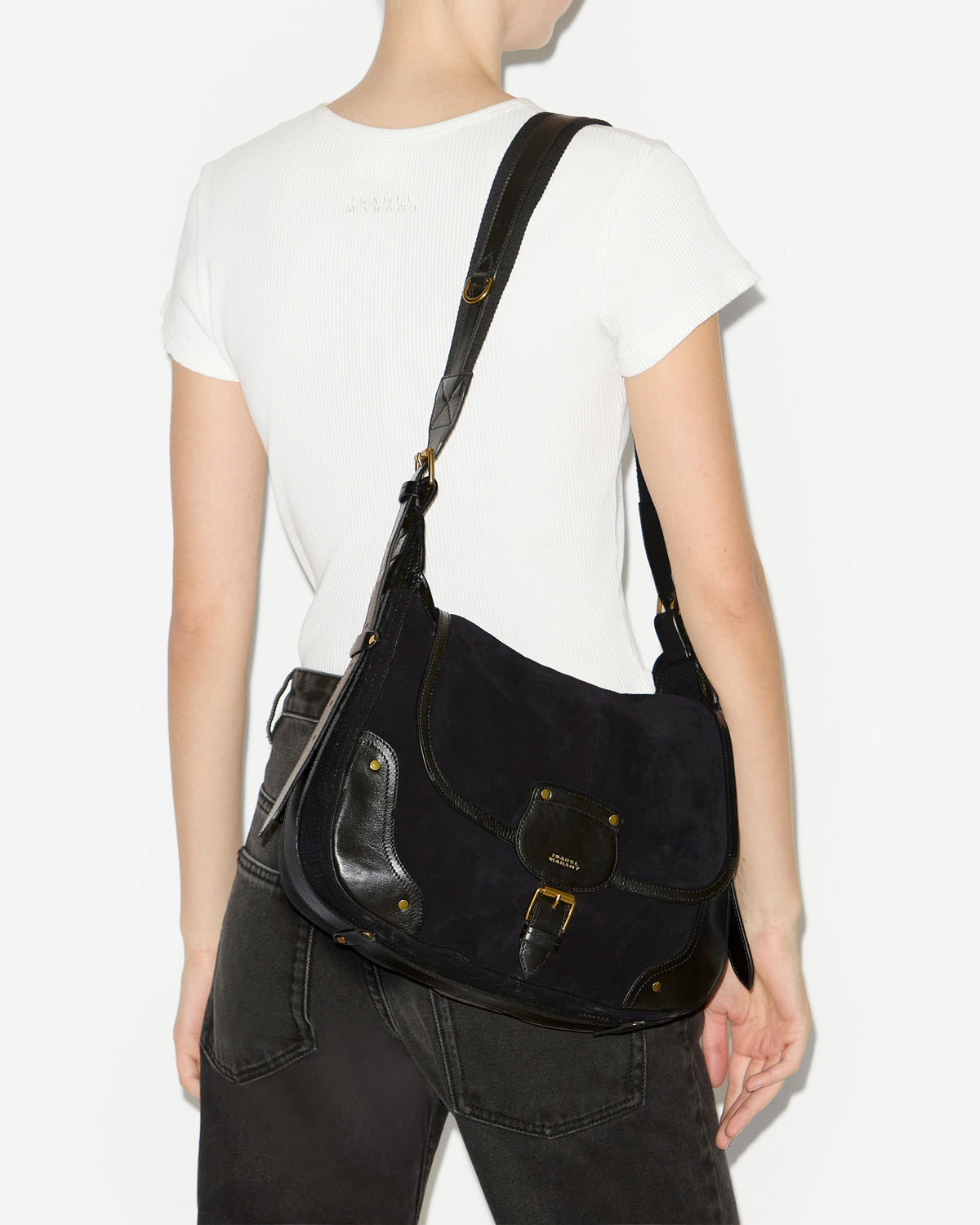Borsa messenger sierra in pelle scamosciata - Nero lavato - Woman - 4