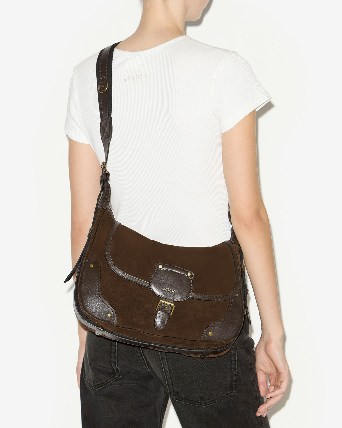 Borsa messenger sierra in pelle scamosciata - Bronzo - Woman - 7