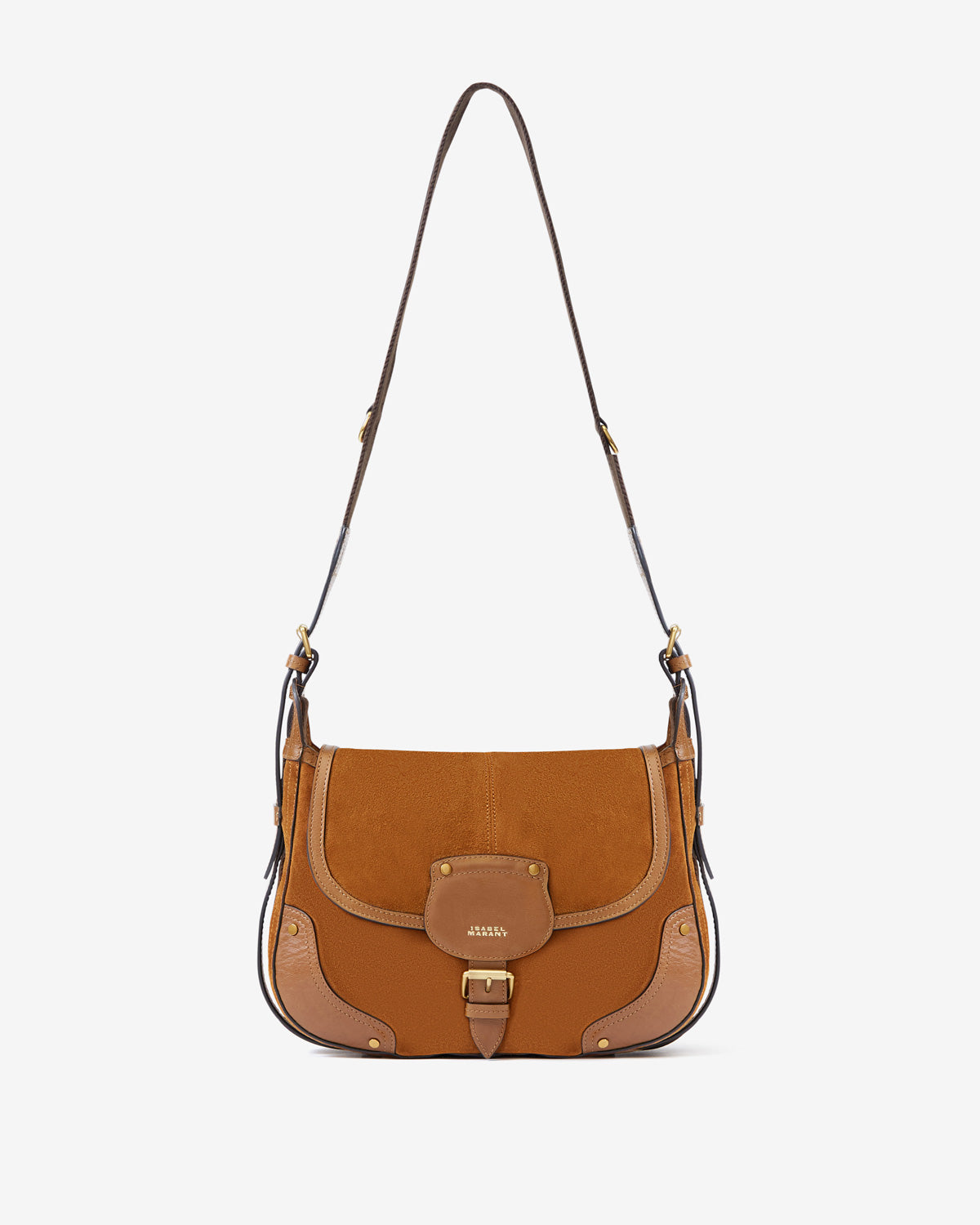 Umhängetasche sierra s aus kalbs-veloursleder - Cognac - Woman - 6