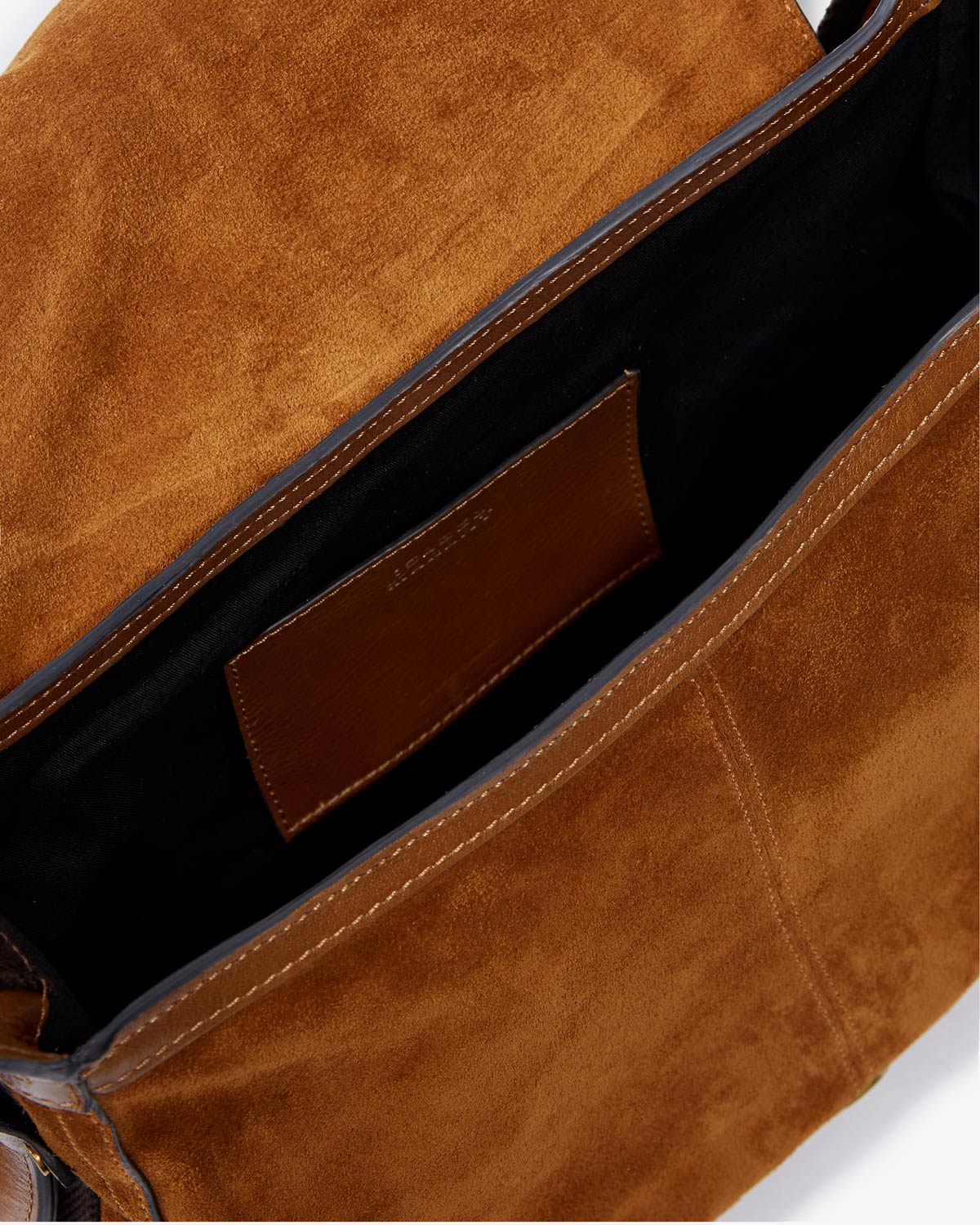 Umhängetasche sierra s aus kalbs-veloursleder - Cognac - Woman - 3