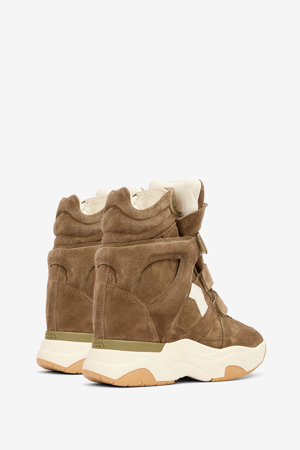 Balskee high-top wedge suede calfskin leather sneakers - Khaki-ecru - Woman - 2