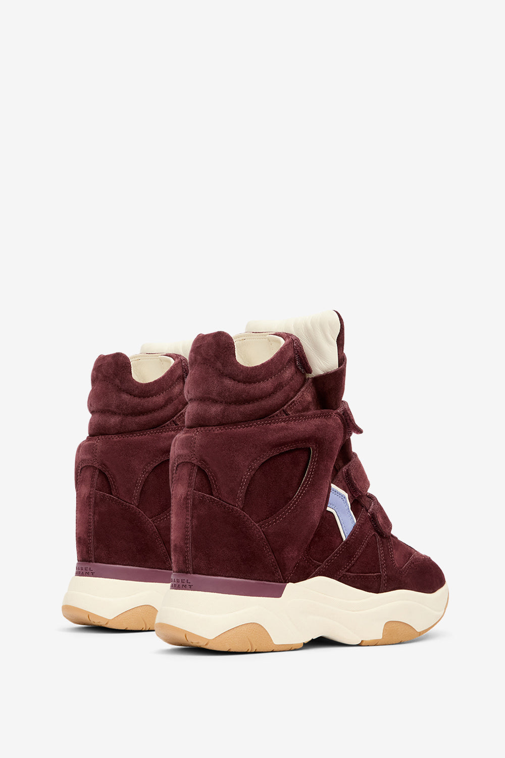Balskee high-top wedge suede calfskin leather sneakers - Plum-lavender - Woman - 2