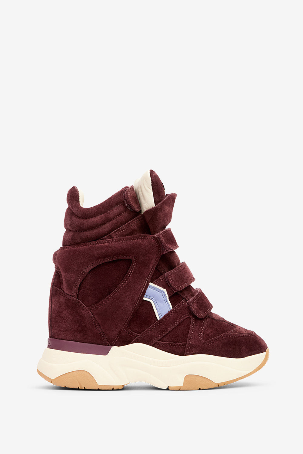 Balskee high-top wedge suede calfskin leather sneakers - Plum-lavender - Woman - 1