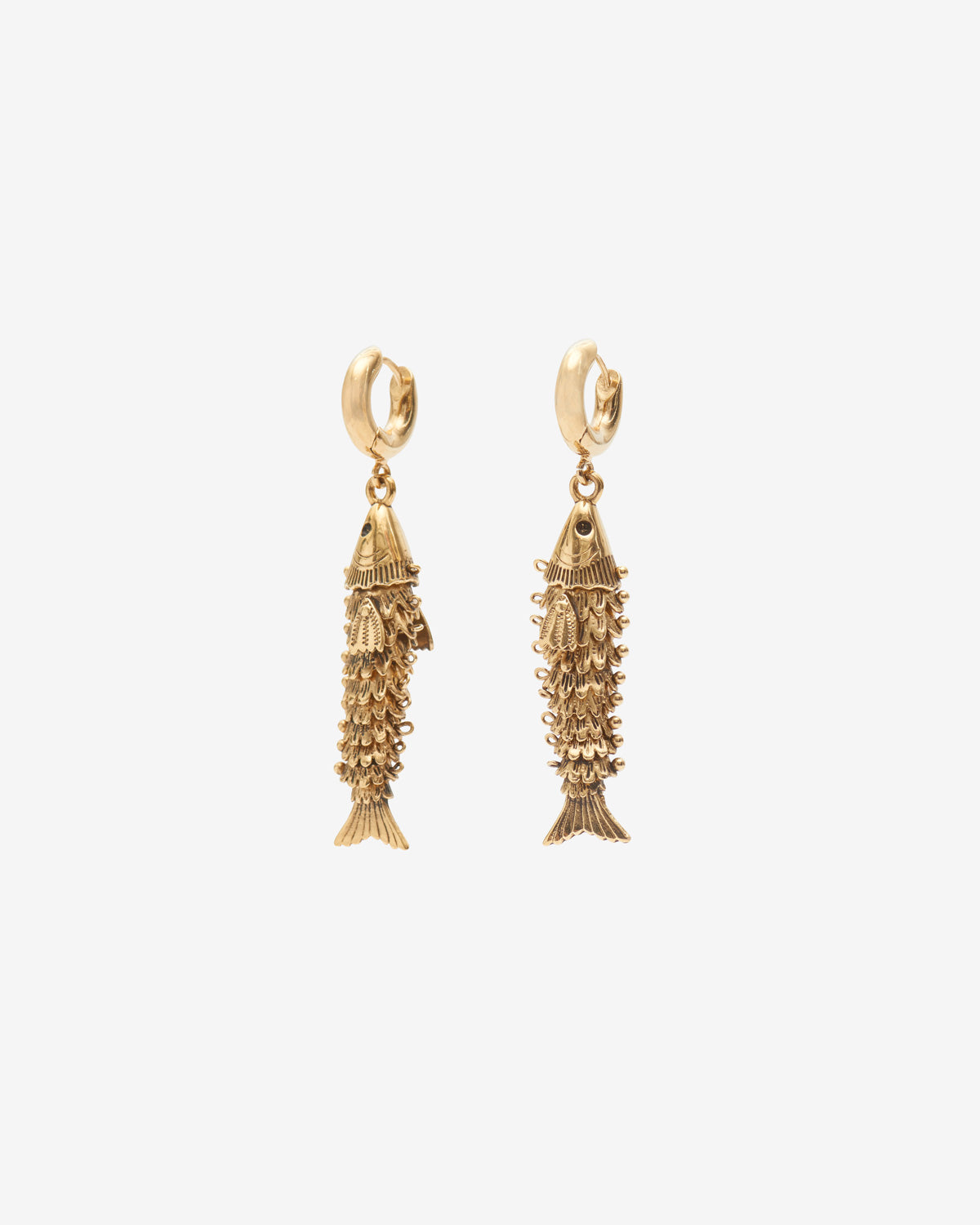 River fish-shaped pendant earrings - Gold - Woman - 1
