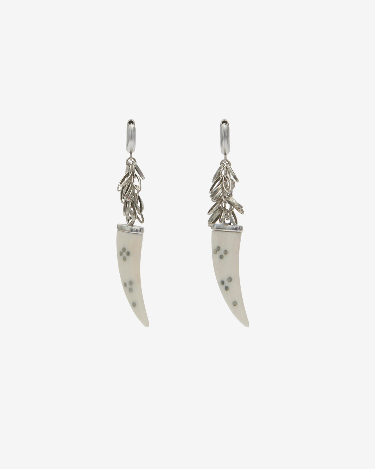 Ellen hoop earrings - Ecru-silver - Woman - 1