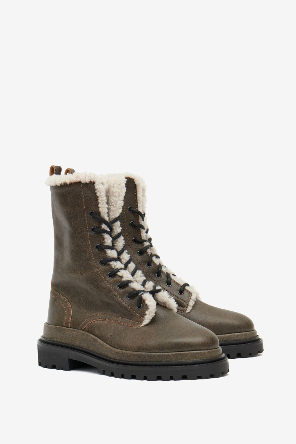 Botas ghiso de cuero suave forradas - Vintage brown - Woman - 3