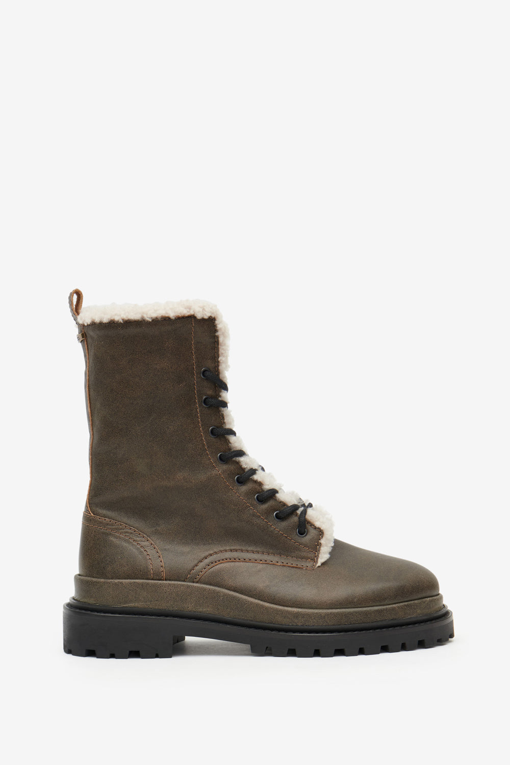 Botas ghiso de cuero suave forradas - Vintage brown - Woman - 1