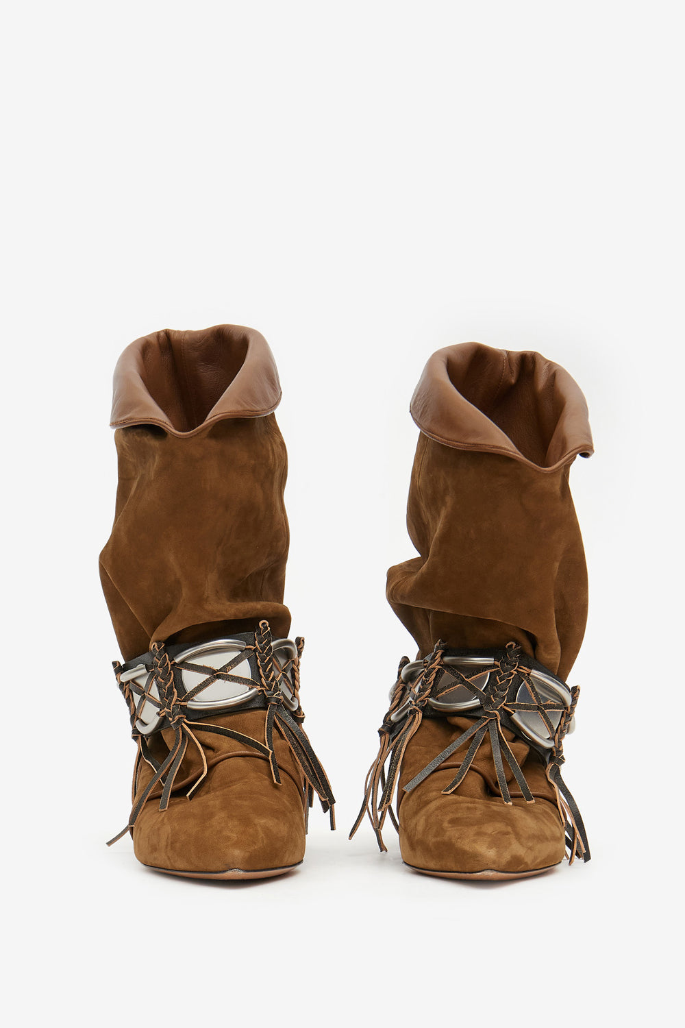 Edrik gaucho draped boots with jewels - Light bronze - Woman - 4