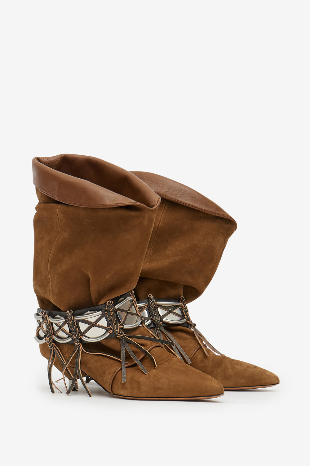 Edrik gaucho draped boots with jewels - Light bronze - Woman - 3