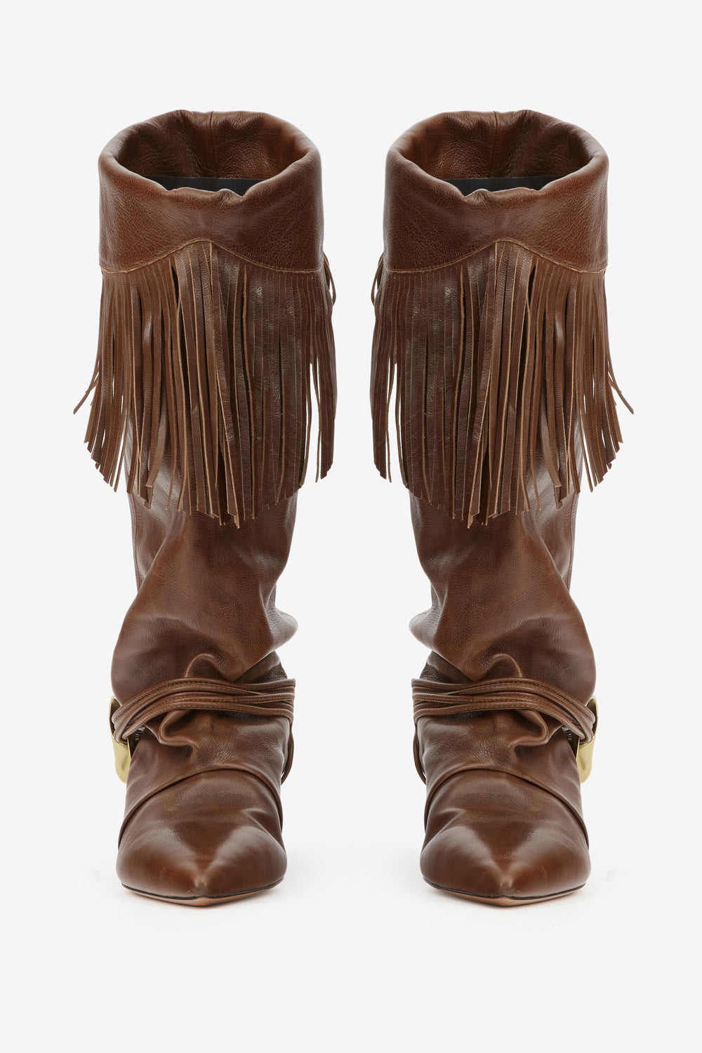 Elten tall draped fringed boots - Dark brown - Woman - 4