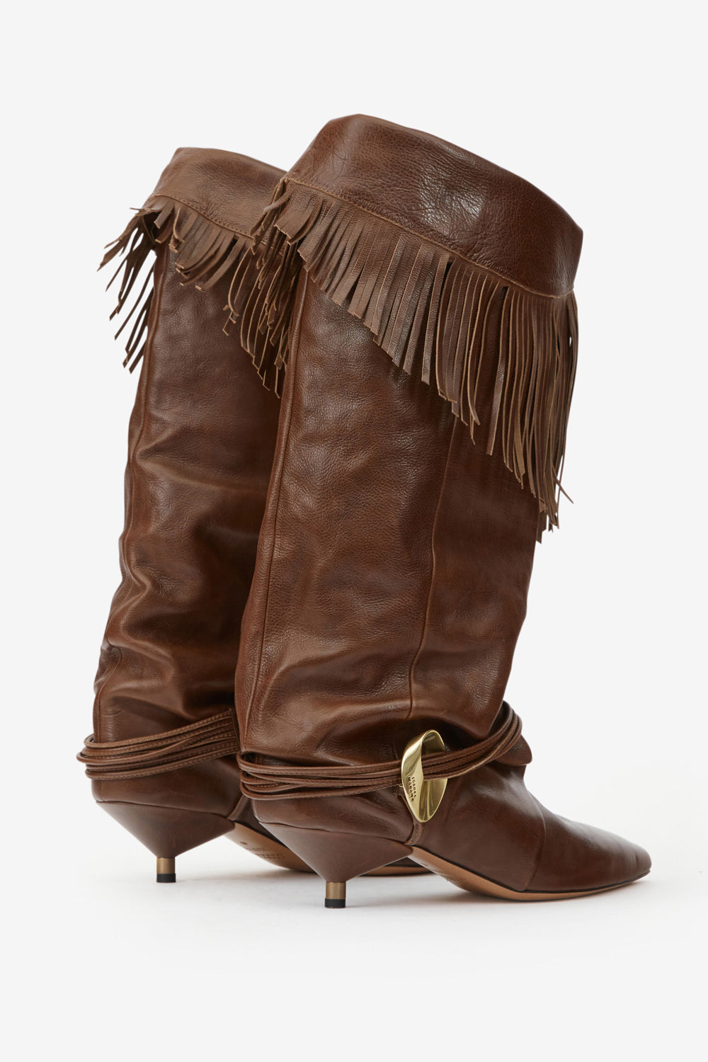 Elten tall draped fringed boots - Dark brown - Woman - 2