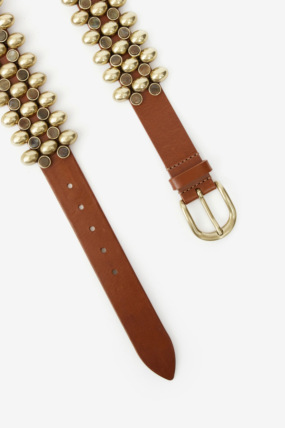 Varana leather and metal belt - Khaki - Woman - 3