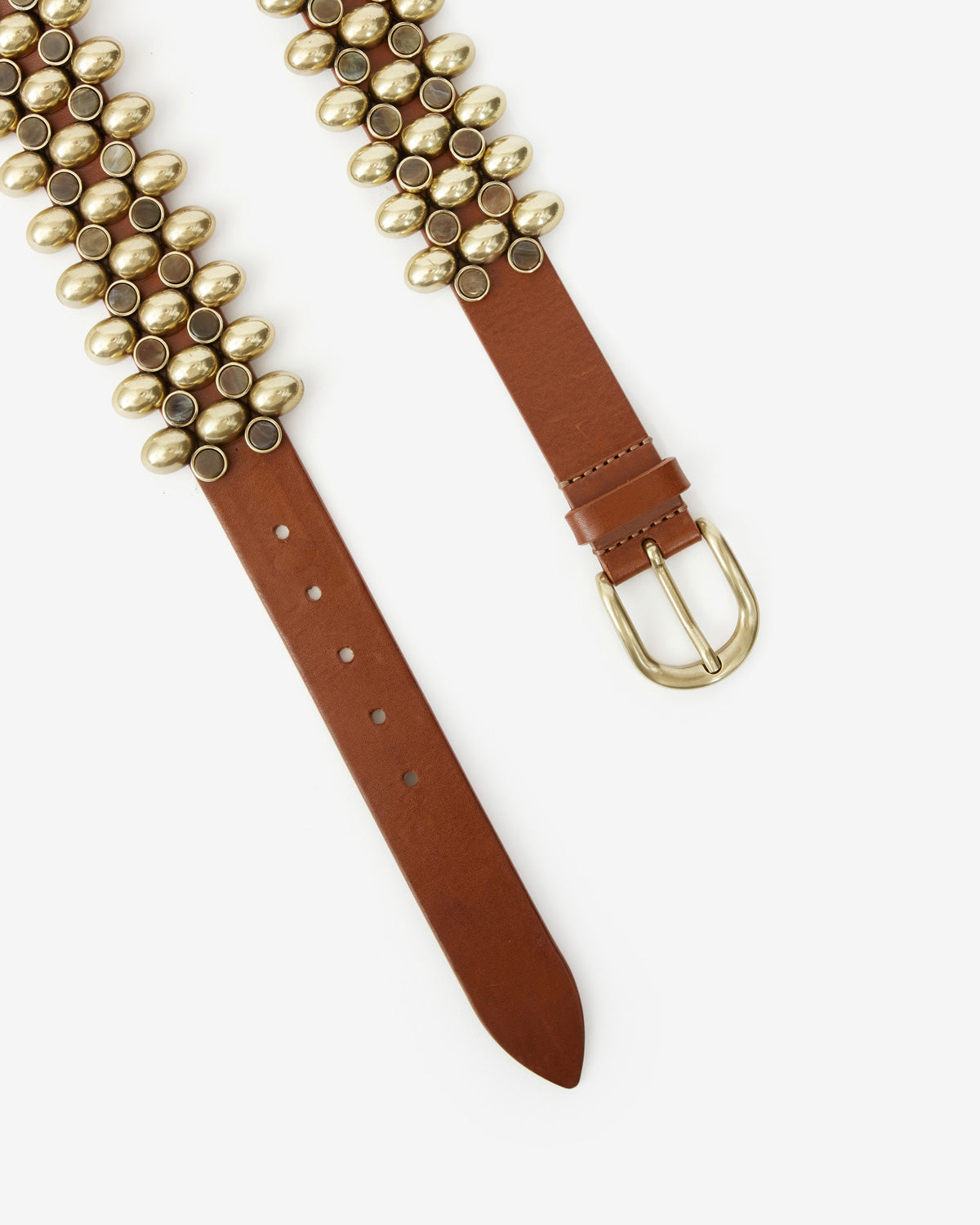 Varana leather and metal belt - Khaki - Woman - 3