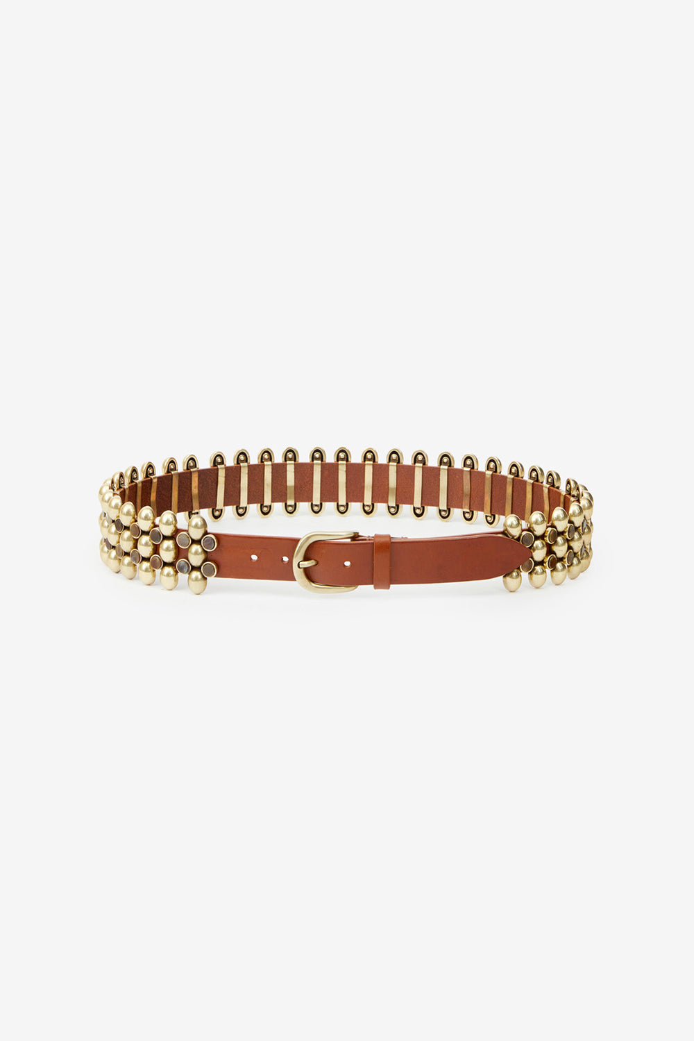Varana leather and metal belt - Khaki - Woman - 1