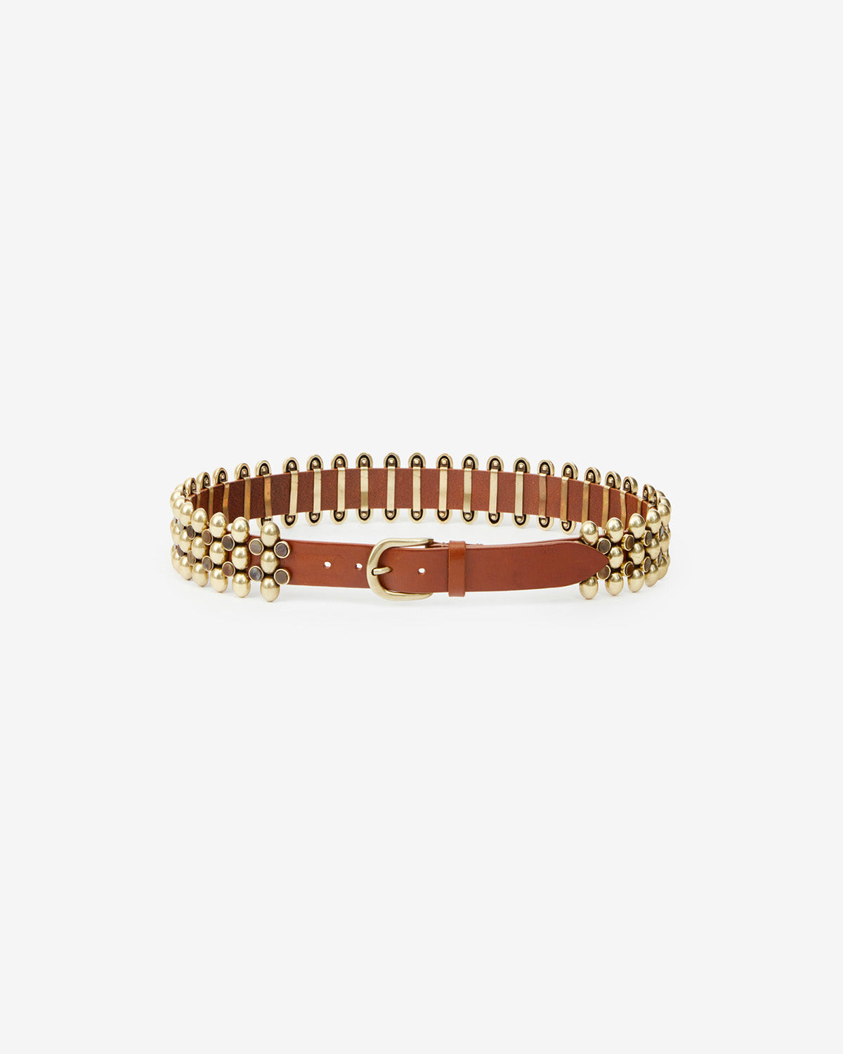Varana leather and metal belt - Khaki - Woman - 1
