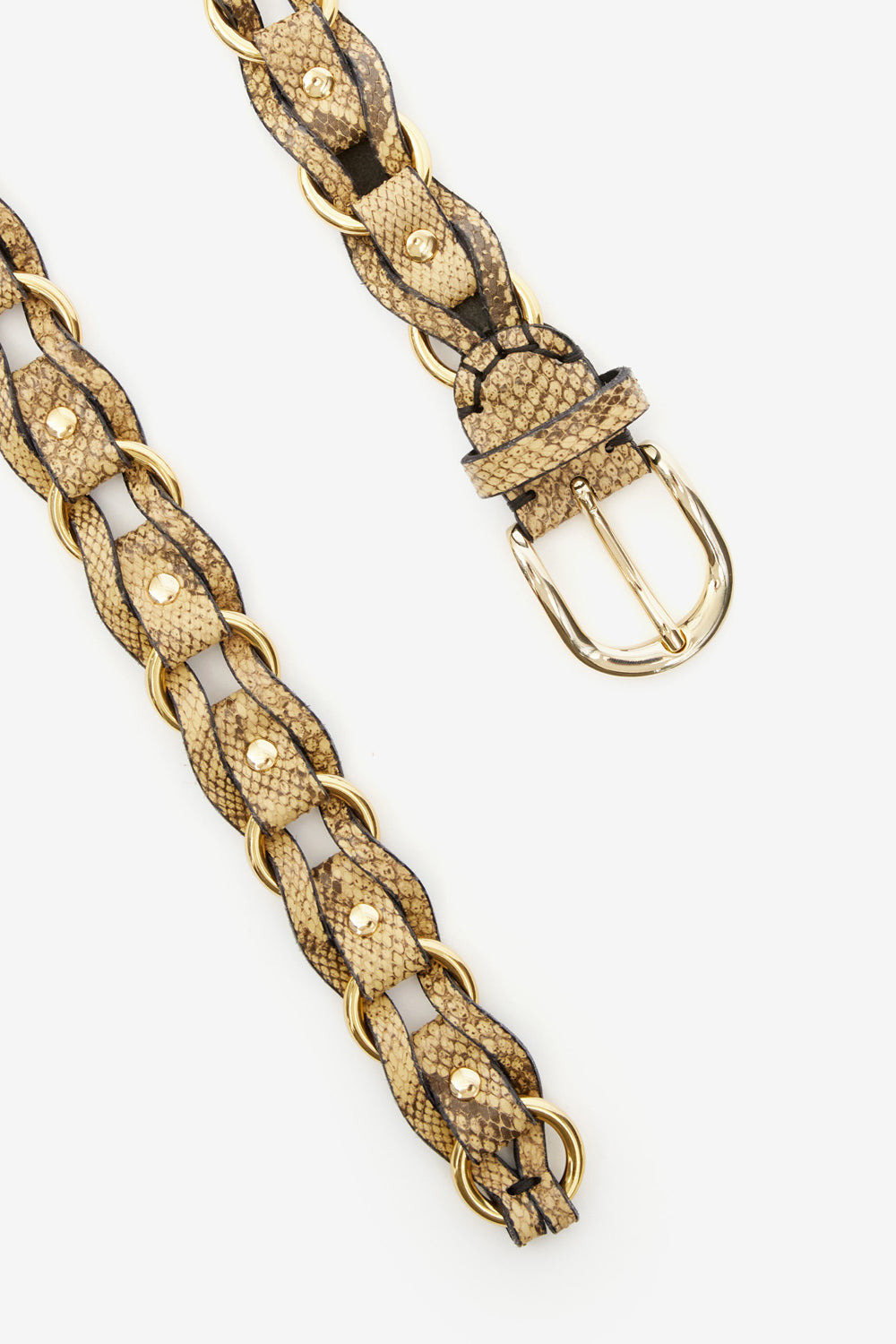 Bali interwoven leather and metal belt - Sand - Woman - 3