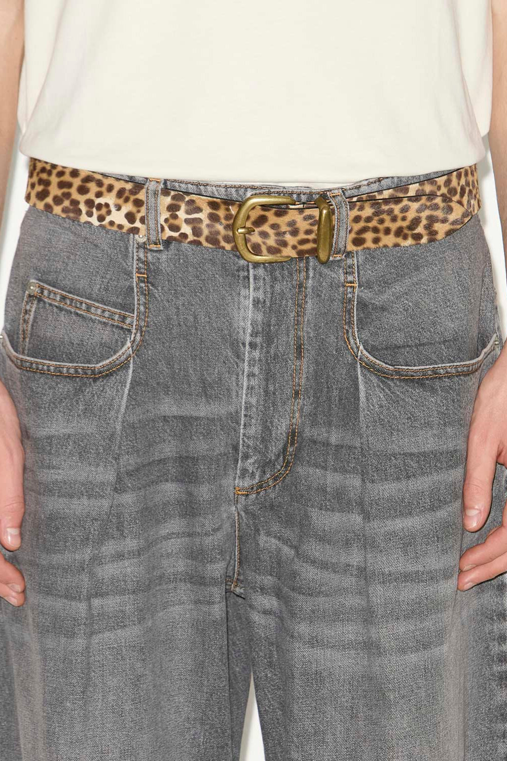 Dela leather leopard print belt - Leopard - Woman - 2
