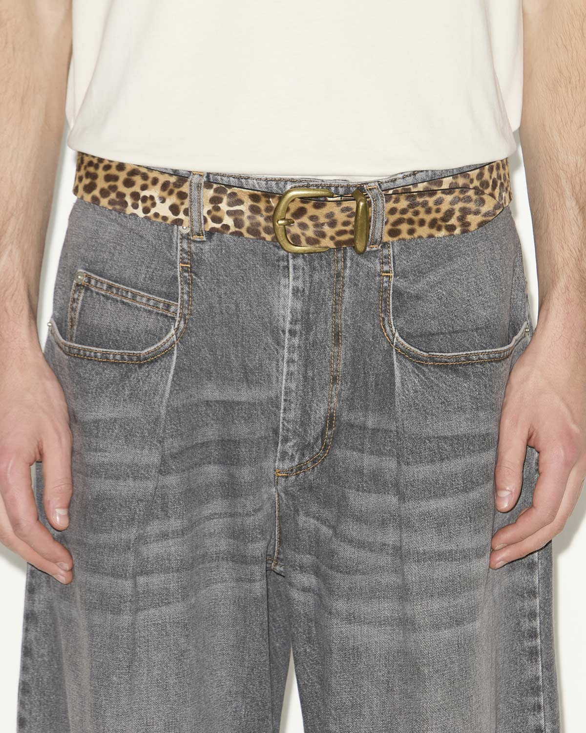 Dela leather leopard print belt - Leopard - Woman - 2