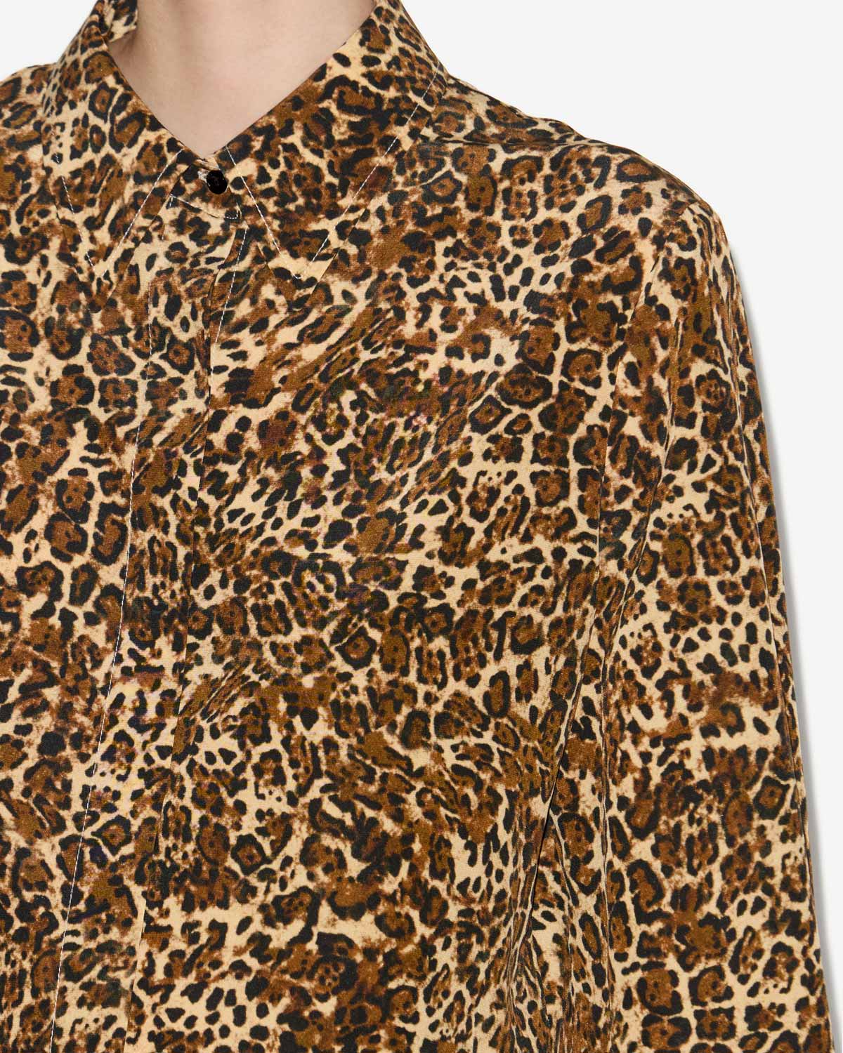 Camisa fluida teysa de seda estampada - Leopard - Woman - 2