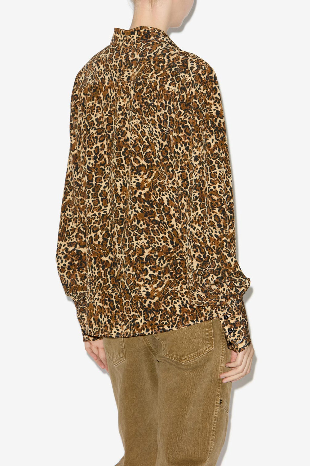 테이사(teysa) 프린트 실크 플루이드 셔츠 - Leopard - Woman - 4