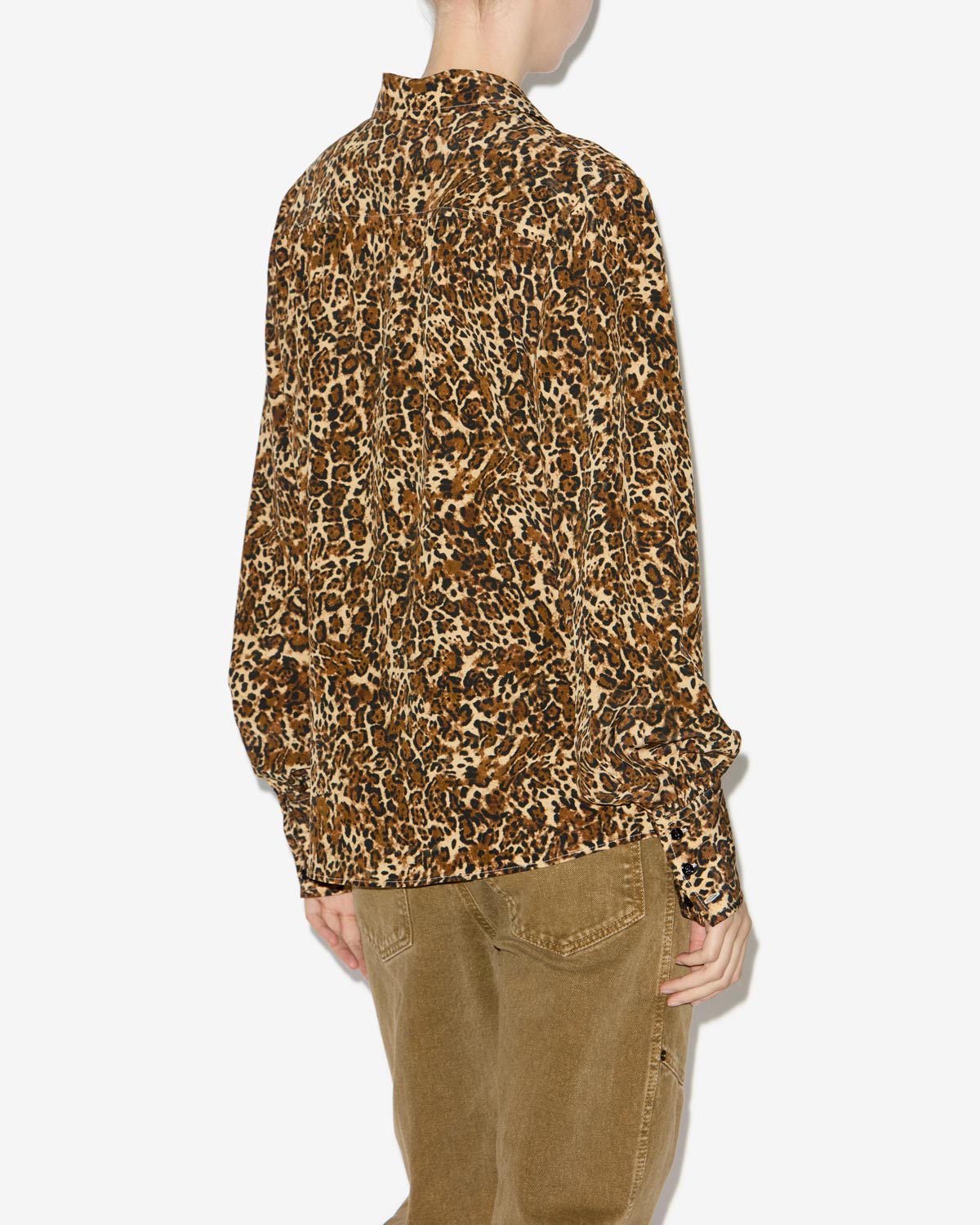 Camisa fluida teysa de seda estampada - Leopard - Woman - 4