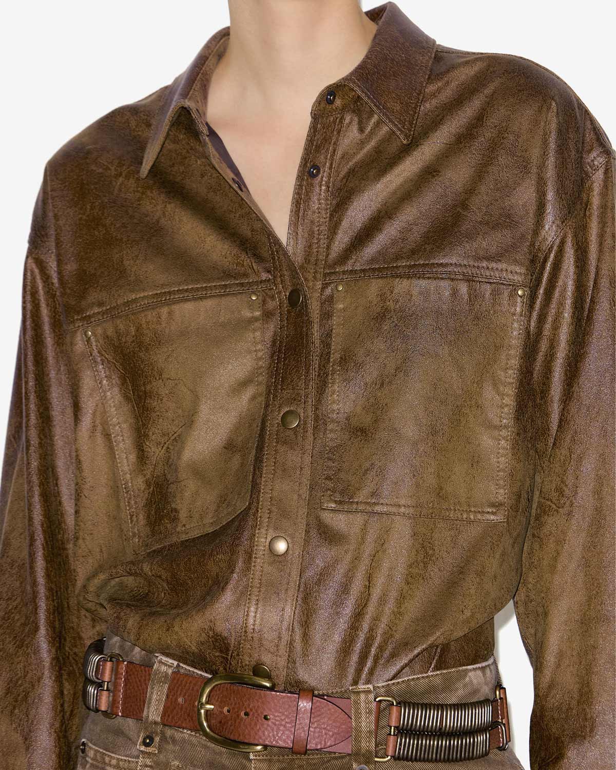 Gabiela faux suede shirt - Bronze - Woman - 2