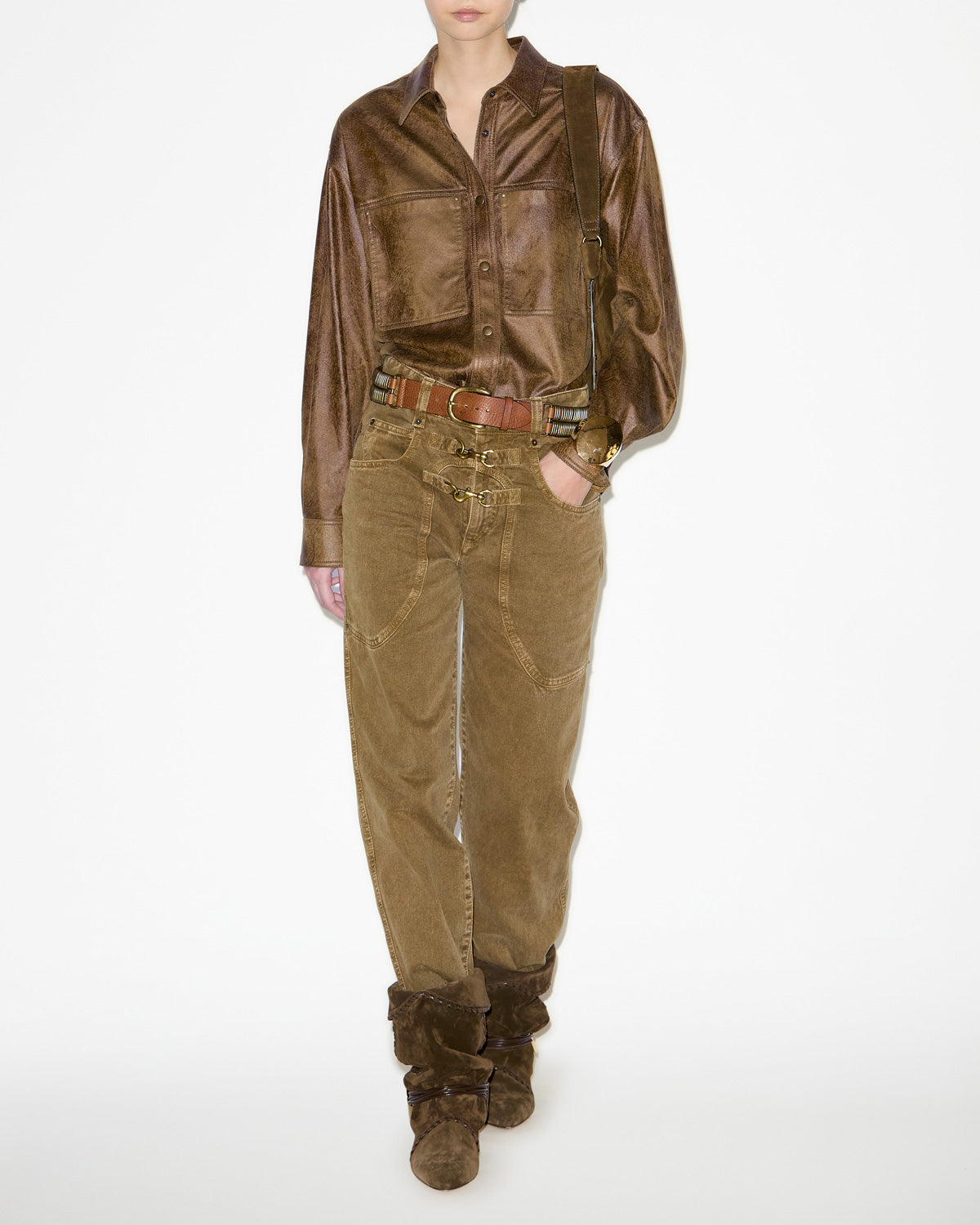 Gabiela faux suede shirt - Bronze - Woman - 1
