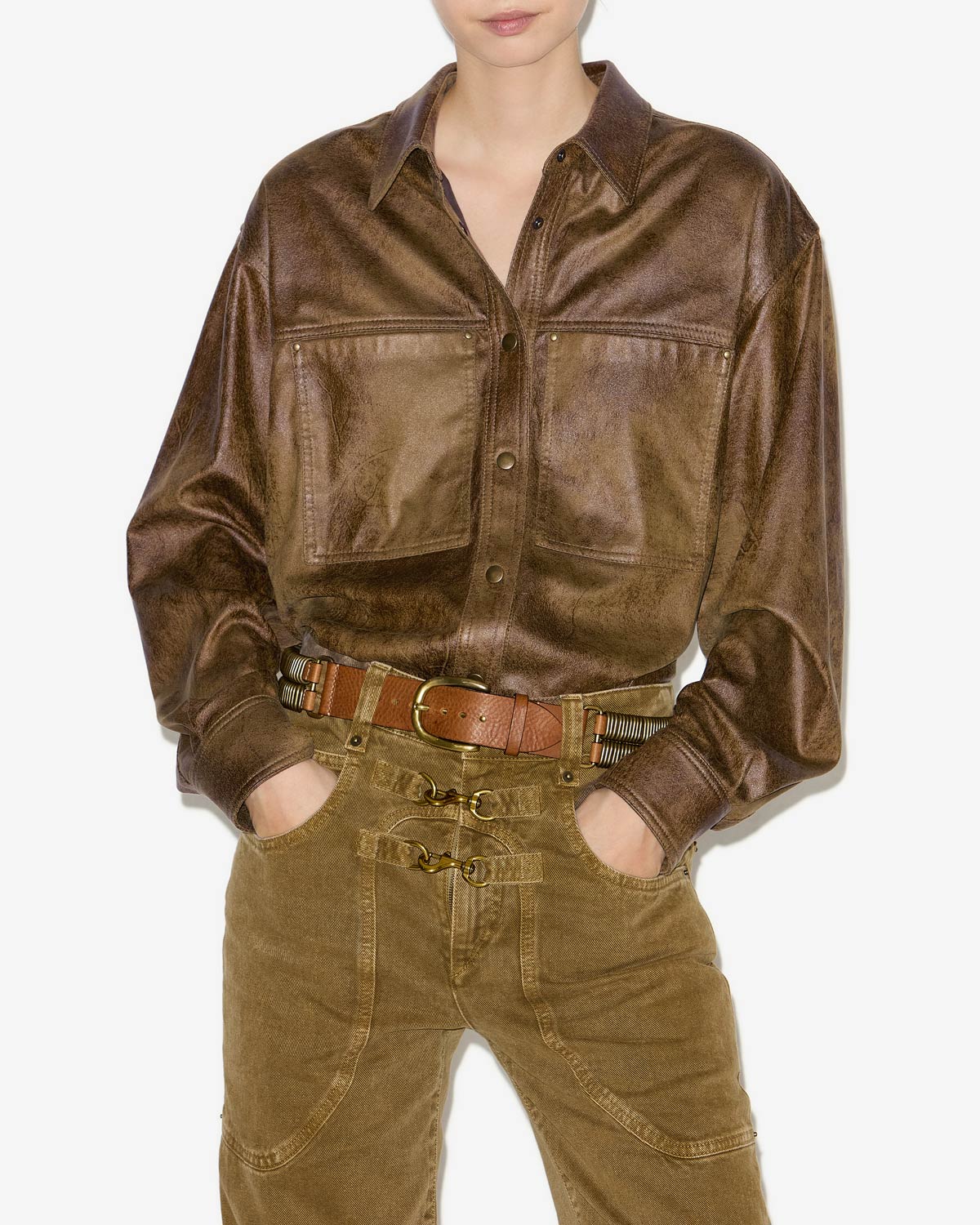 Gabiela faux suede shirt - Bronze - Woman - 3