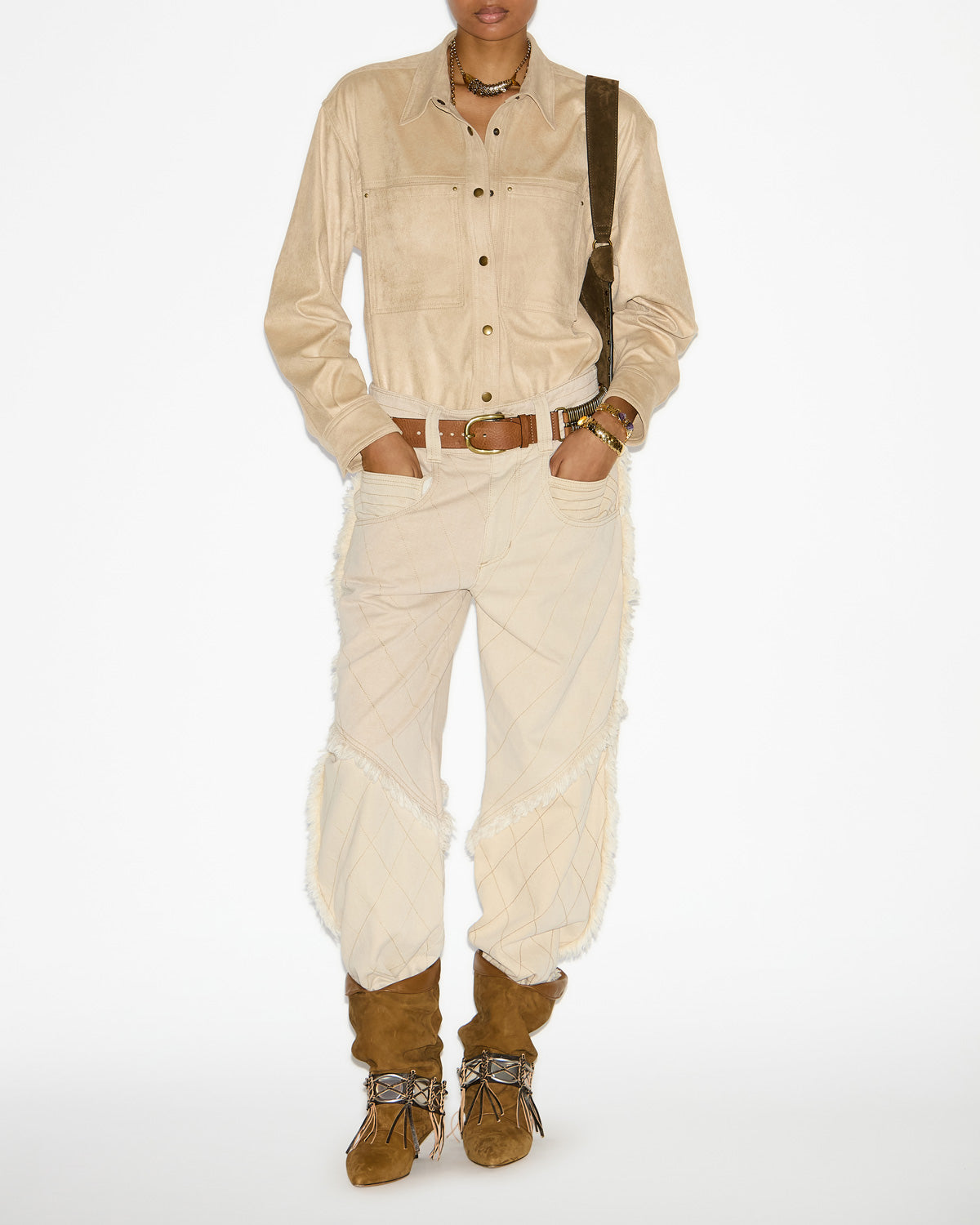 Camisa gabiela de ante sintético - Light beige - Woman - 1