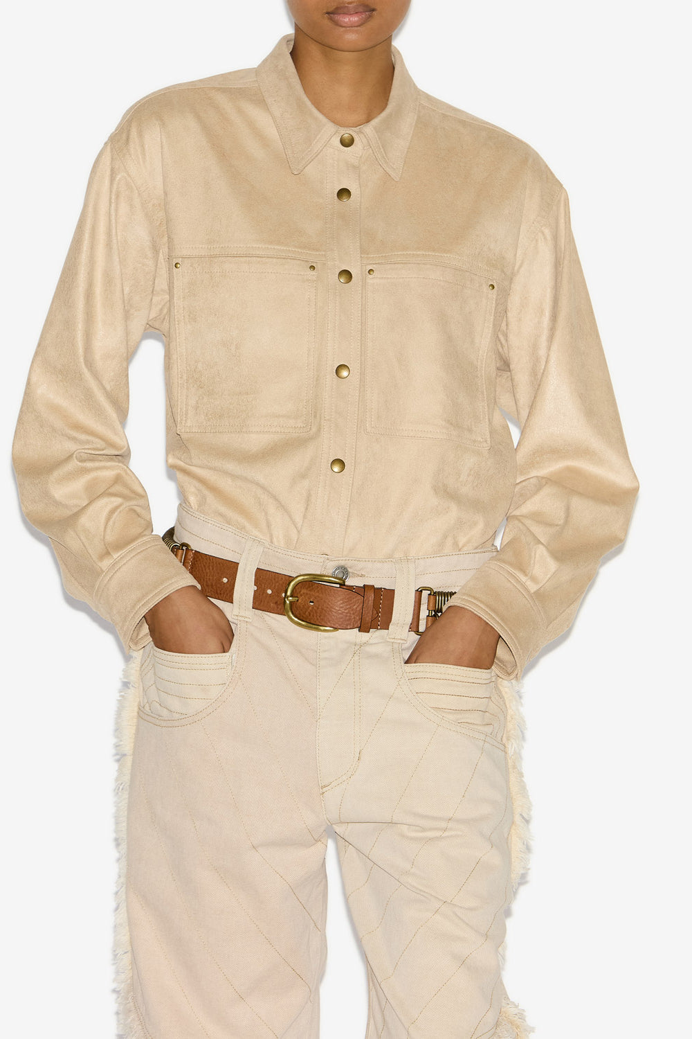 가비엘라(gabiela) 인조 스웨이드 셔츠 - Light beige - Woman - 4