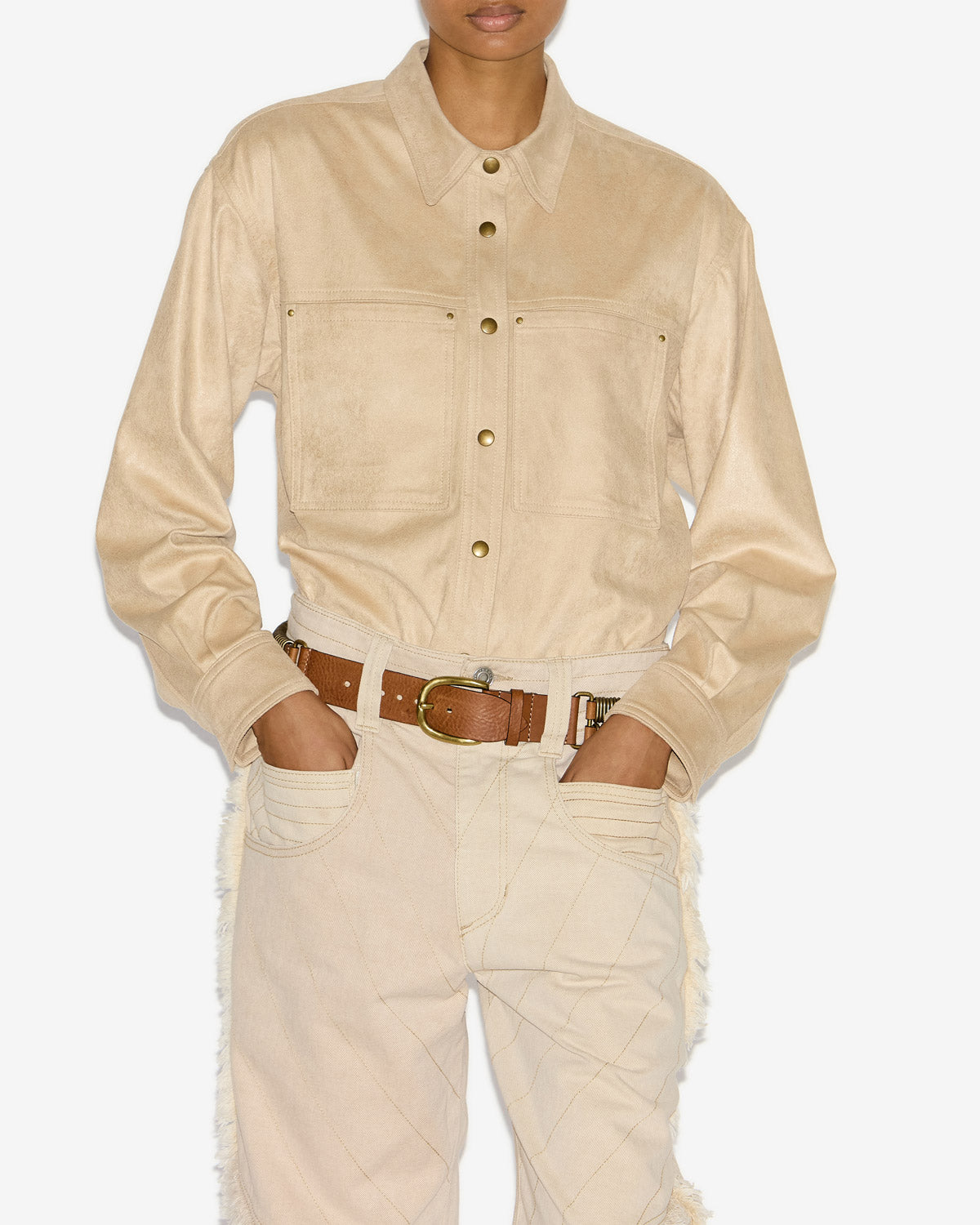 Camisa gabiela de ante sintético - Light beige - Woman - 3