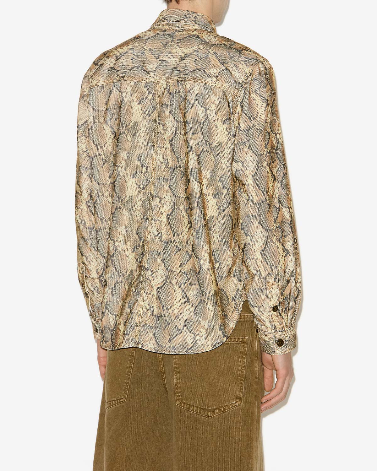 Chemise victor en velours côtelé imprimé  - Sable - Man - 4