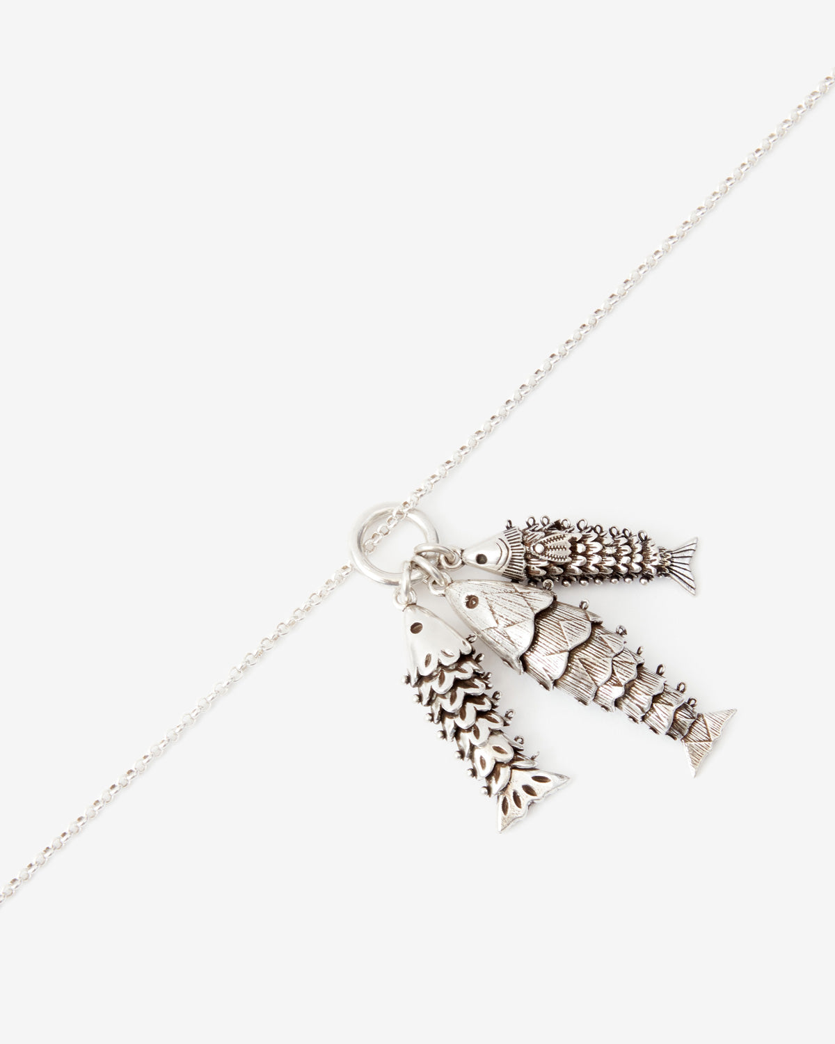 River necklace with fish-shaped pendants - Silver - Woman - 2