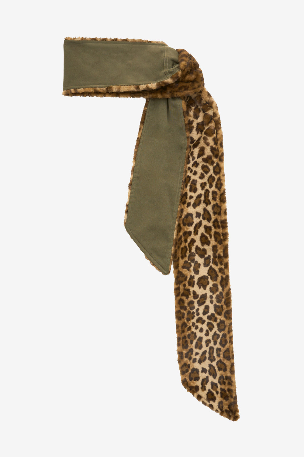 Jadali scarf in twill and faux fur - Bronze - Woman - 1