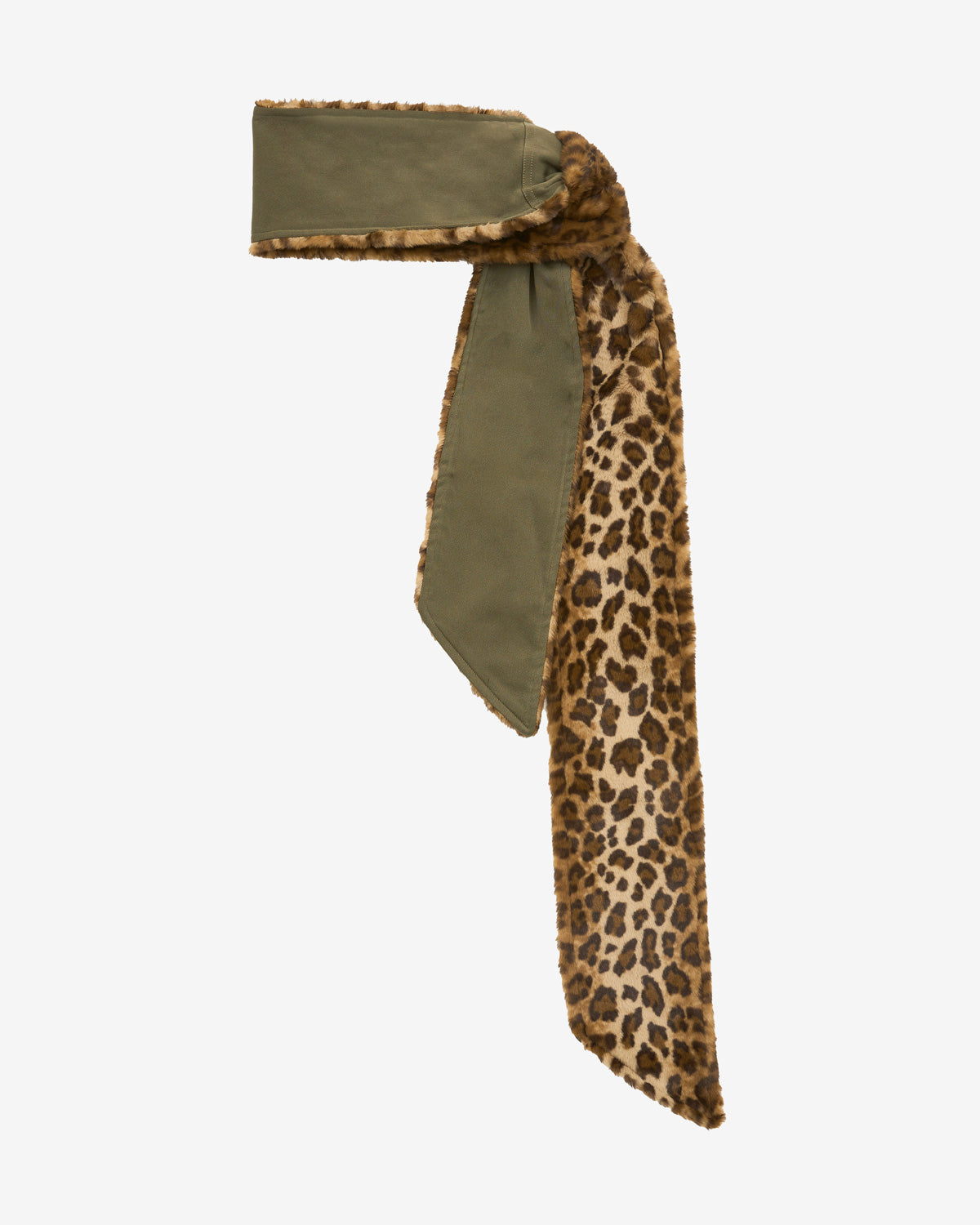 Jadali scarf in twill and faux fur - Bronze - Woman - 1